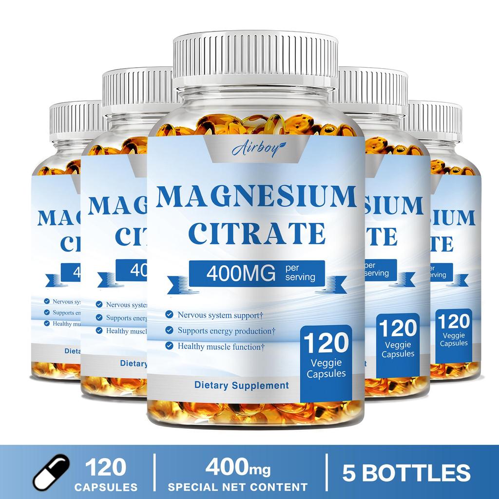 Airboy - 400mg Magnesium Citrate Capsules - Energy - Nervous System & Muscle Health
