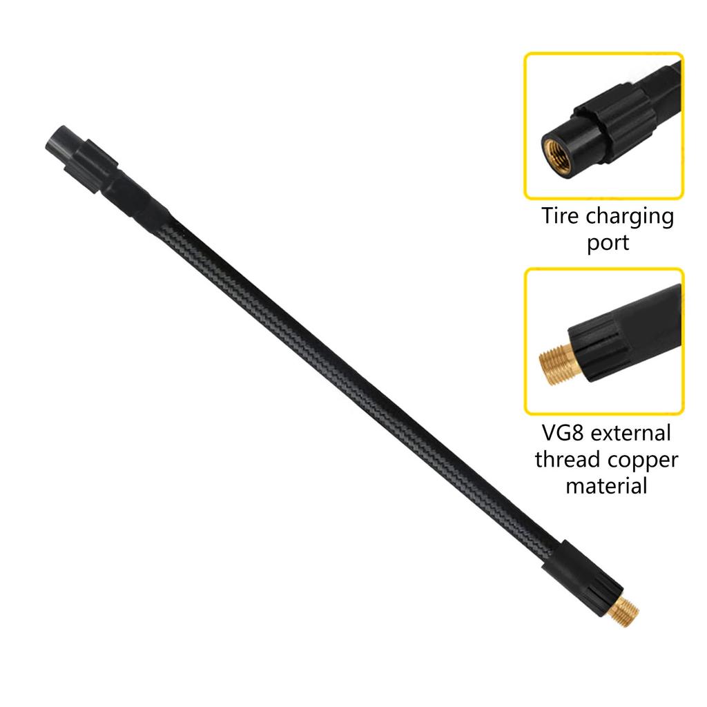 Шланг насоса для накачивания, адаптер с фиксатором, воздушный шланг для шин, надувная камера, шланг для накачивания с нейлоновой оплеткой