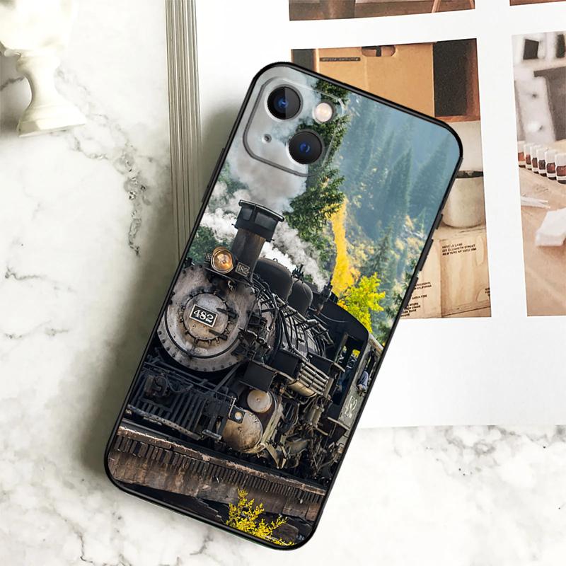 Чехол для телефона с изображением паровоза для iPhone 17 16 15 14 13 11 12 Pro Max Plus 12 13 Mini 16e 17 Air Cover Coque