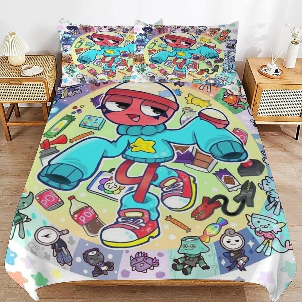 Игровой D-Dandy's World Постельный комплект Комплект пододеяльника с 3D-печатью с наволочками Подарок на день рождения для мальчика, подростка, ребенка Мягкое милое постельное белье