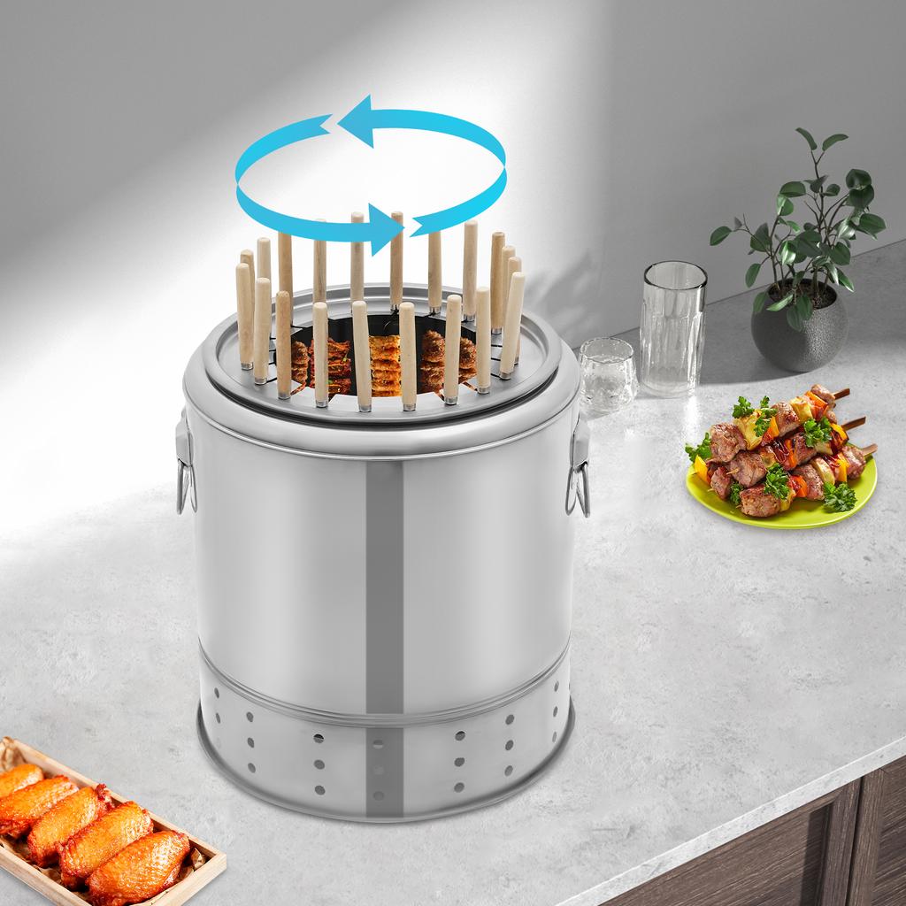 Portable Charcoal Grill for BBQ, Easy Assembly, Perfect for Camping, Tailgating & Backyard Grilling with 20 Skewers Capacity