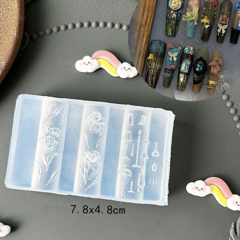 3D Фруктовый силиконовый молд для ногтей Сладкие лепестки цветов Ногти феи Шаблоны DIY Декор для нейл-арта Шаблон для маникюра для нейл-шармов