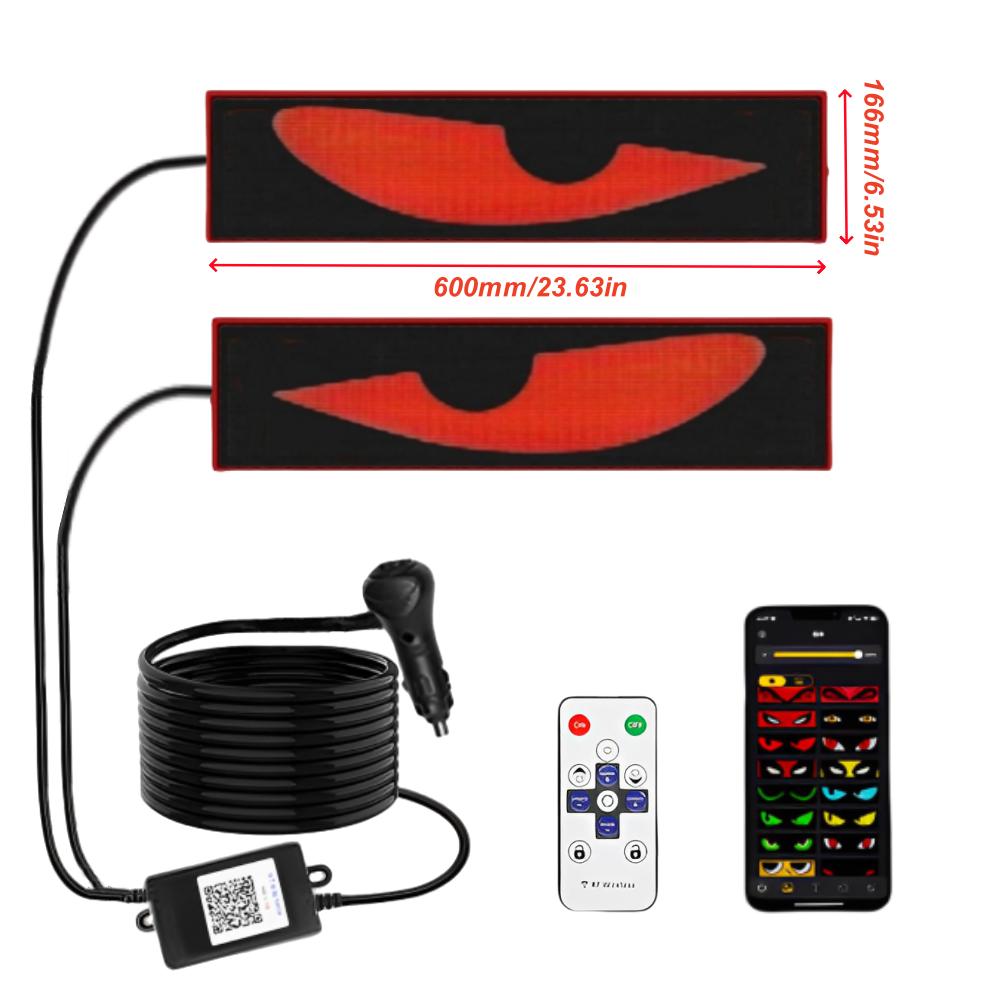 Светодиодные глаза для лобового стекла Анимированные светящиеся автомобильные глаза Гибкий светодиодный дисплей Программируемые гибкие светодиодные знаки Светодиодный экран для автомобиля