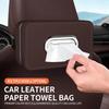 Car Leather Tissue Box With A Simple And High-End Feel, Car Seat Back Armrest Box, Multi-Functional Hanging Tissue Storage Box