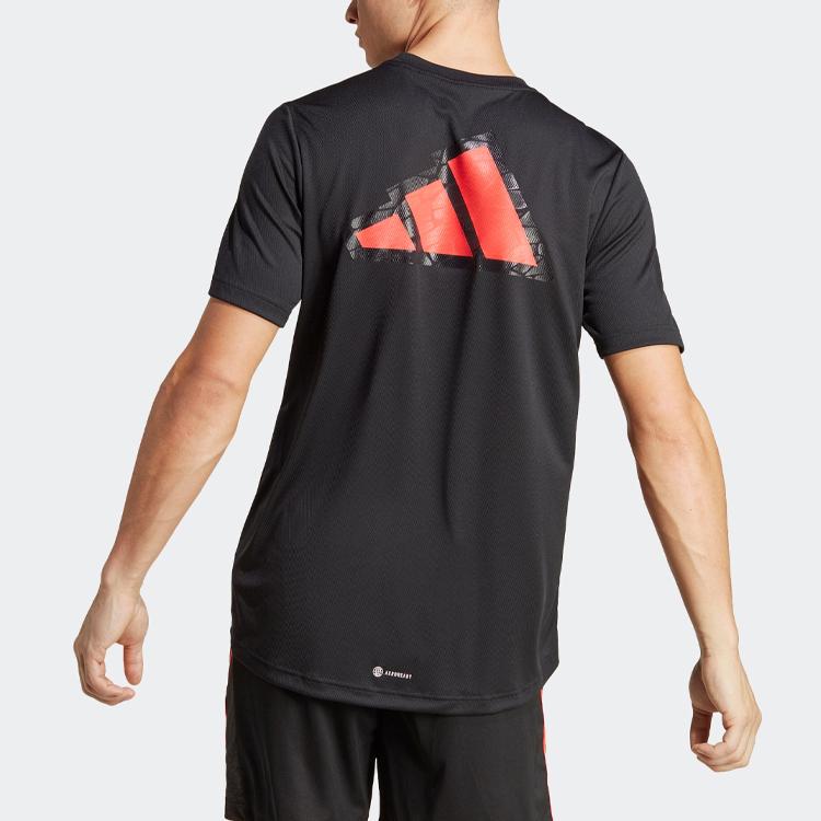Adidas Футболка Workout Base Logo черная/прозрачная мужская уличная одежда IB7901