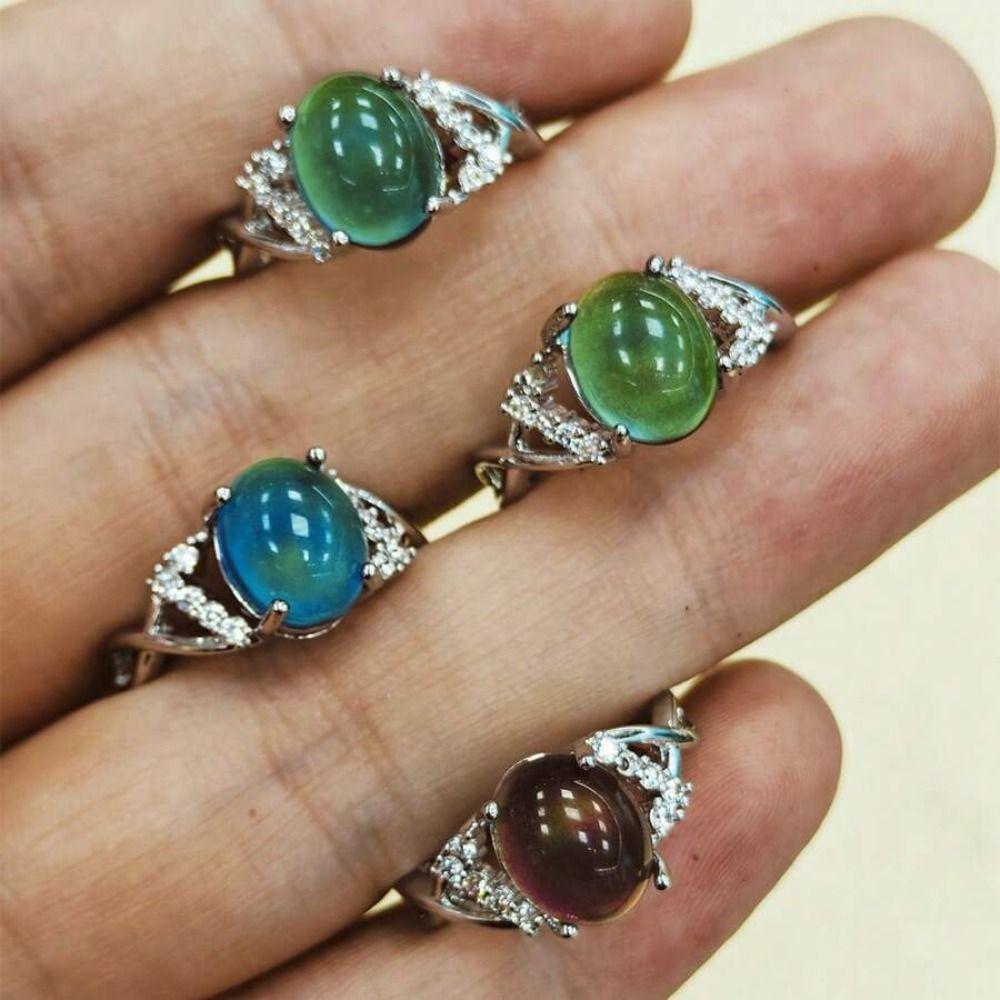 Temperature Control Color Changing Color Ring Oval Color Changing Mood Ring  Men Women