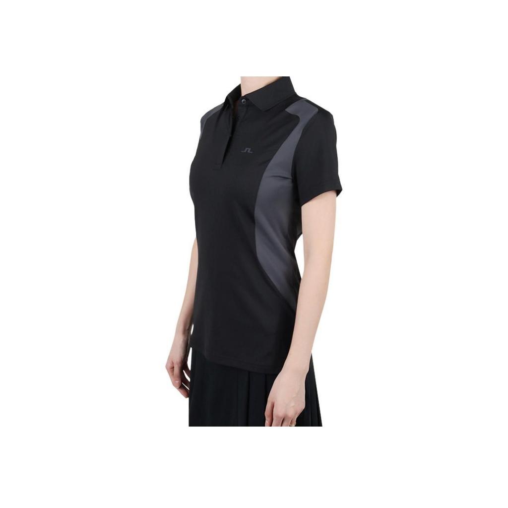 J.LINDEBERG Женская футболка-поло с коротким рукавом Color Block с логотипом tops GWJT13393-9999