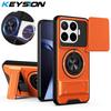 KEYSION Магнитный чехол для телефона Xiaomi 17T 17T Pro 5G с защитой шторки камеры, вертикальной подставкой, кольцом 360°, противоударной задней крышкой