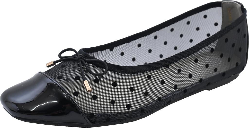 Yosuke Women's Ballet Flats, Size 2820046, Black, Sizes 24.0cm-24.5cm