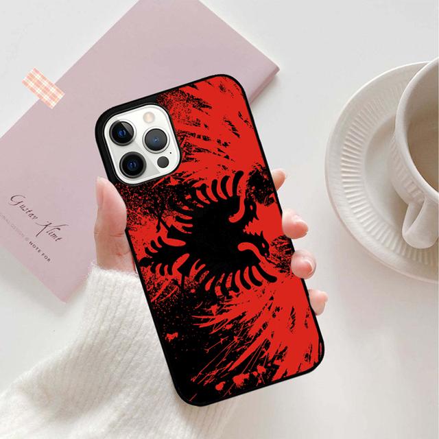 Чехол для телефона с флагом Албании Задняя крышка для iPhone 17 Air 16 15 14 13 11 12 Pro Max Plus Оболочка Coque