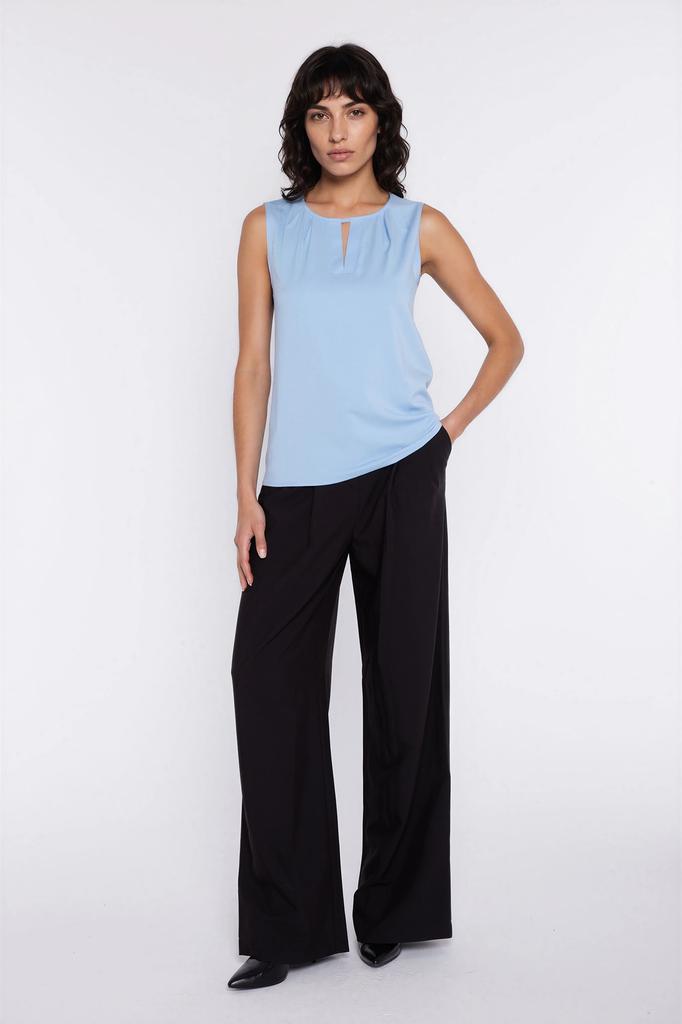 Blouse with a decorative neckline - Sky Blue 42