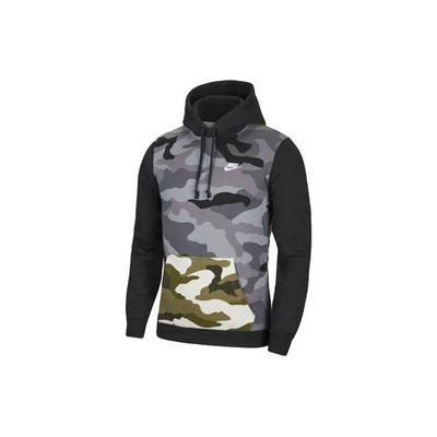 Спортивная одежда Club Fleece Camo Patchwork Hooded Pullover Sweatshirt Men Tops Military-Green CQ7764-324