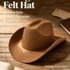 New retro European and American jazz hat Western cowboy hat Men's and women's big eaves Outdoor outing Mountaineering Tibetan top hat