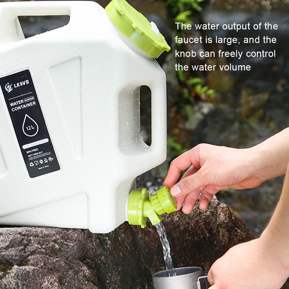 5/11/12L Camping Water Container Outdoor Water Bucket Large Portable Outdoor Water Bag Detachable Faucet Picnic Drive Water Tank