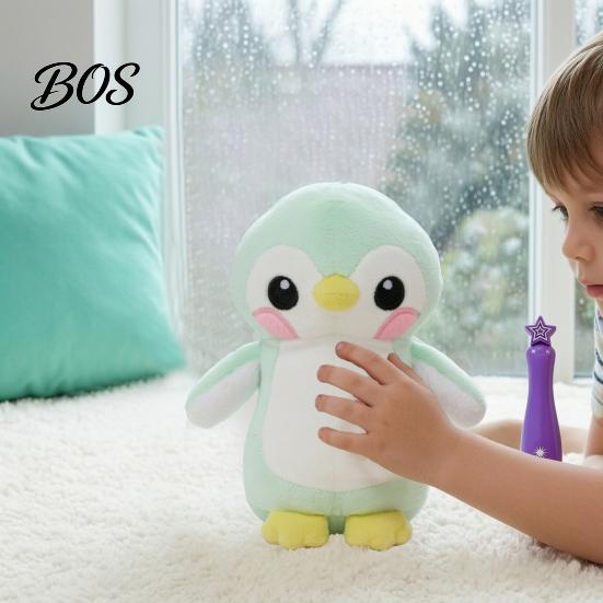 DIY Drawing Stuffed Doll Glow in The Dark Animal Toy with Light Pen, Luminous Fox Rabbit Kids Plush Bear Penguin Doll, Painting Glowing Plushie