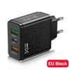 Многопортовое USB и Dual PD Type-C зарядное устройство для США/ЕС/Великобритании - 30 Вт Дорожный адаптер