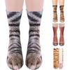 Унисекс Взрослые Носки до икры с кошачьей лапой, собачьей лапой, динозавром, тигром, утолщенные, теплые, модные, оригинальные