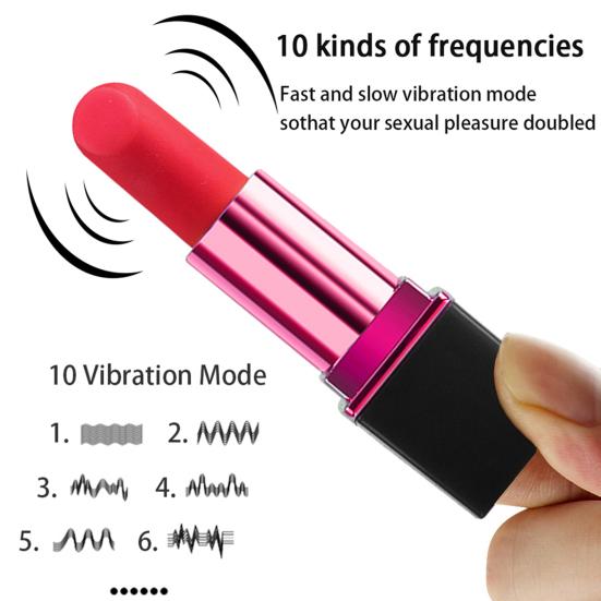 Lipstick Shape USB Charging 10 Speed Vibrator G-spot Stimulator Women Sex Toy
