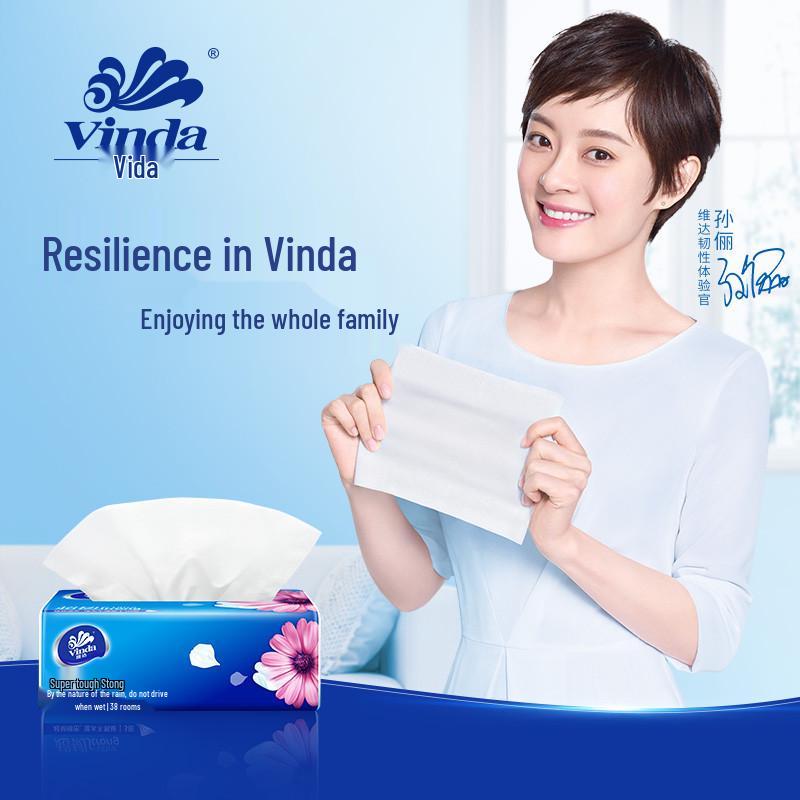 Бумажные платки Vinda Super Tough, 3-слойные, 130 листов, упаковка 48 шт., V2239