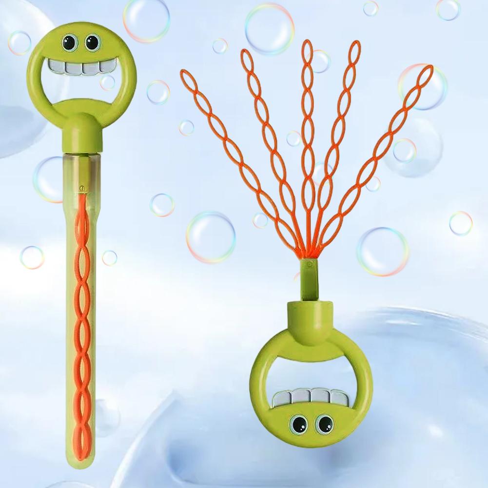 Ручной аппарат для выдувания пузырей с улыбающимся лицом на 32 отверстия для детей, летний подарок