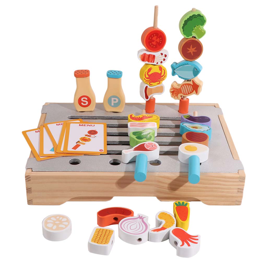 Wooden Pretend Play Kitchen Toys Simulation Food Kids Pretend Cooking Toy Toddlers Boys Girls