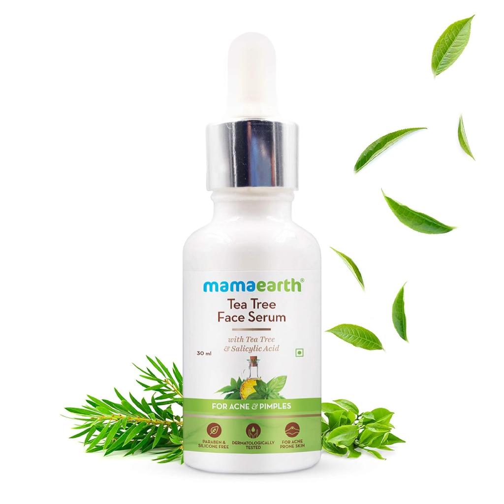 Mamaearth Tea Tree Face Serum 30ml For Acne Prone Skin, Prevents Breakouts & Blackheads, Oil Control, Lightweight Clarifying Serum For Clear Skin