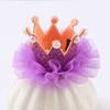 Baby Girl Mesh Crown Lace Pearl Hairpin Princess Sweet Cute Shiny Hair Clips Fashion Headwear Colorful Crown Kids Accessories