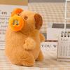 Wearing Headphones Capybara Pendant Plush Capybara Stuffed Animals Capybara Doll Toy  Gift