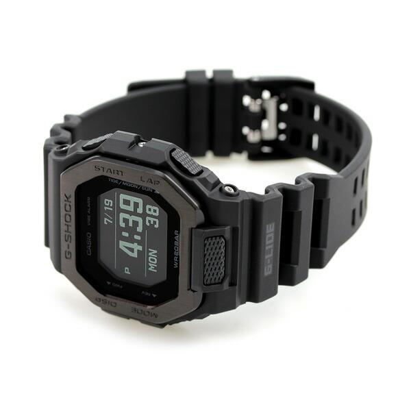 Casio Кварцевые часы G-SHOCK G-LIDE для мужчин GBX-100NS-1DR, все черные, с лунными фазами и графиком приливов