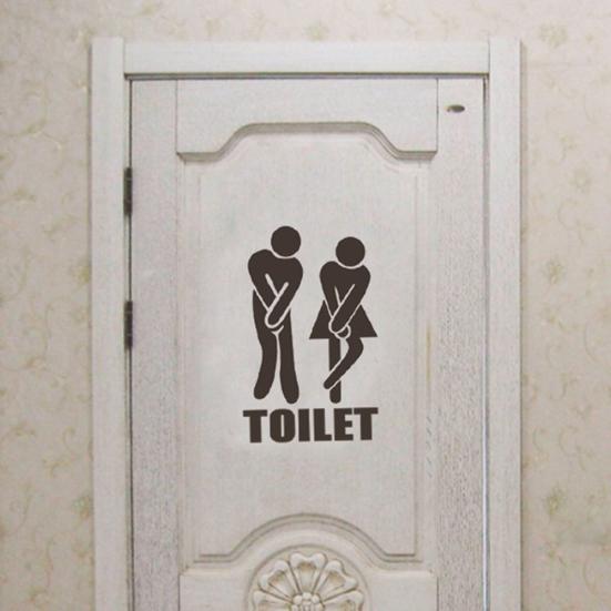WC Toilet Entrance Sign Door Wall Sticker Decal Waterproof Mural Home Decoration
