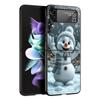Рождественский Снеговик Жесткий ПК Чехол для Телефона Для Samsung Galaxy Z Flip 7 6 5 4 Черная Крышка Для Galaxy Z Flip 3 Складной Корпус Fundas Сумка