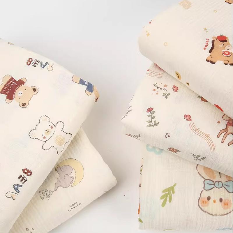 Чистый хлопок двухслойная крепированная ткань для пижам детских одеял постельного белья детской одежды ткани для шитья своими руками ширина 200 см