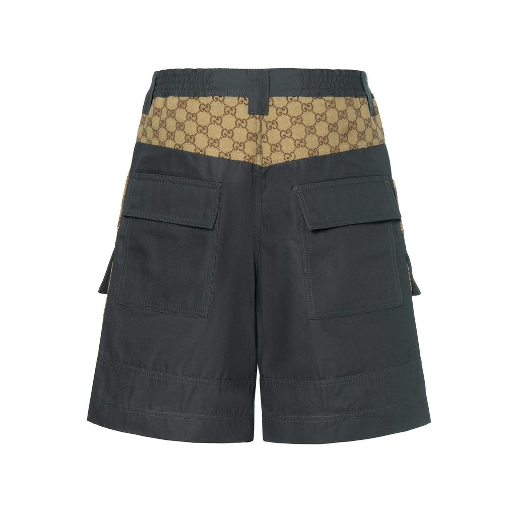 Gucci Хлопковые Бермуды из Канваса с Вставкой GG Шорты 742850-XDCEY-1168