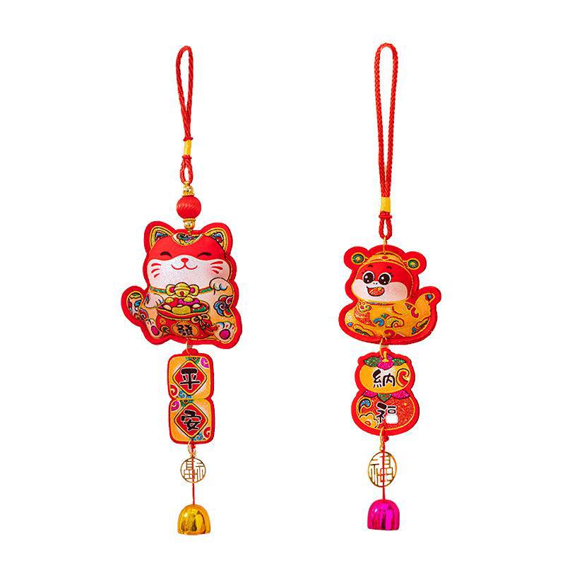 Подвеска к празднику весны 2025 года - год Змеи - колокольчик ветра бога богатства Фу для новогоднего украшения гостиной.