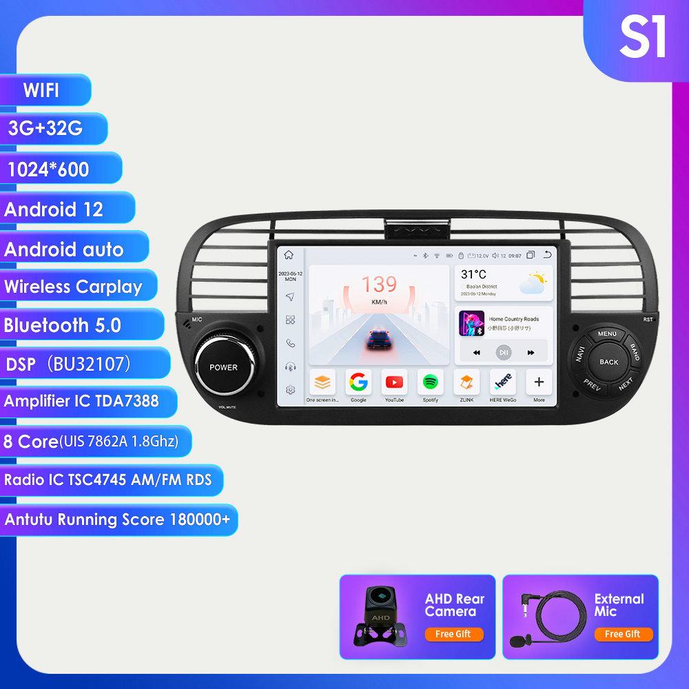 2 din Android Car Radio for Fiat 500 2007- 2015 Carplay Multimedia Video Player Autoradio Stereo 7 inch Intelligent GPS Screen