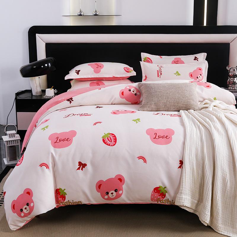 Комплект из четырех предметов из плотного хлопка с потертостями, комплект из 4 простыней и одеял, комплект из трех предметов для общежития