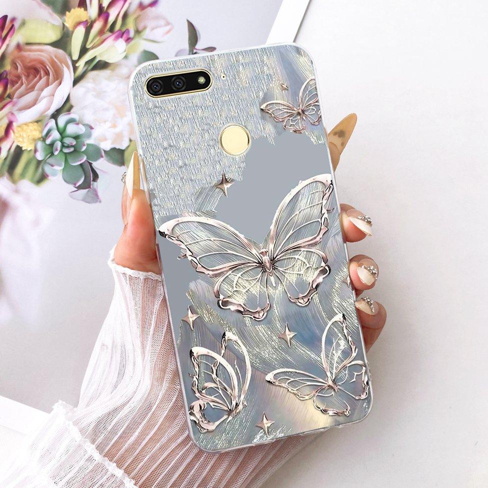 For Huawei Y6 Prime 2018 Case Transparent Cute Fashion Butterfly Funny Painted Casing For Huawei Y6Prime 2018 ATU-L31 ATU-L42