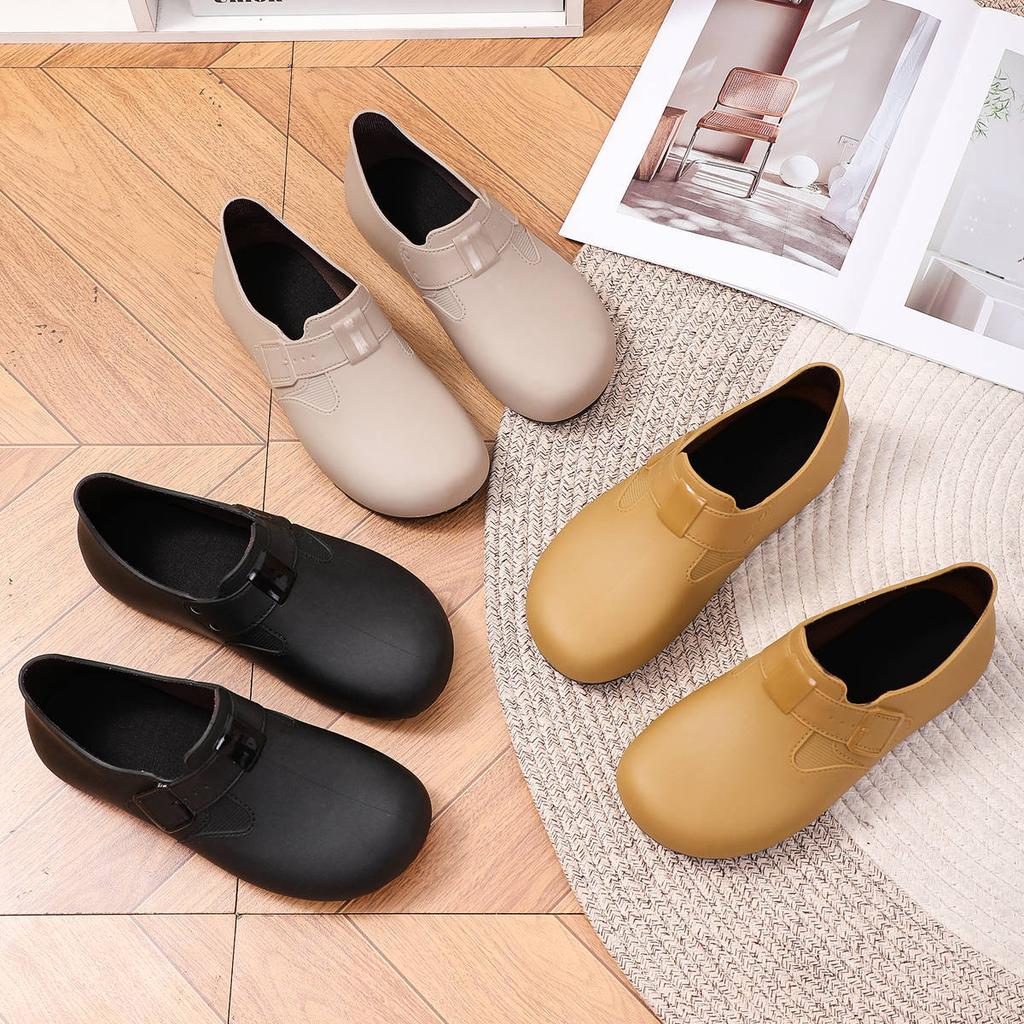 Youth Attendance Campus Wind Rubber Shoes Flat for Shallow Mouth Waterproof Shoes Lazy Rain Shoes Women's Shoes