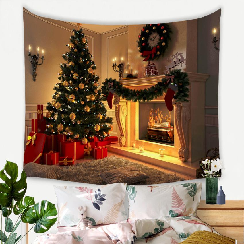 Рождественский новогодний декор, гобелен, гобелен со свечой, настенный художественный гобелен, декор для спальни, домашний декор для гостиной, подарок на Новый год