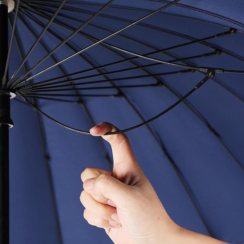 Ручной зонт с длинной ручкой, двухслойный, усиленный 24 спицами, ручка с двойным открытием в одно касание, можно добавить мужской зонт.