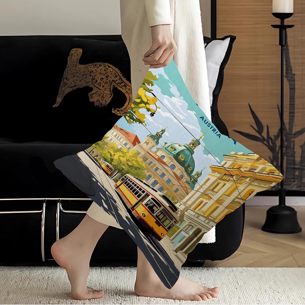 Ретро Городское Здание Америка Белый Дом Декоративный Эстетика Комнаты Чехол Домашний Декор Спальня Диван-Кровать Диван Подушка Чехол 45x45