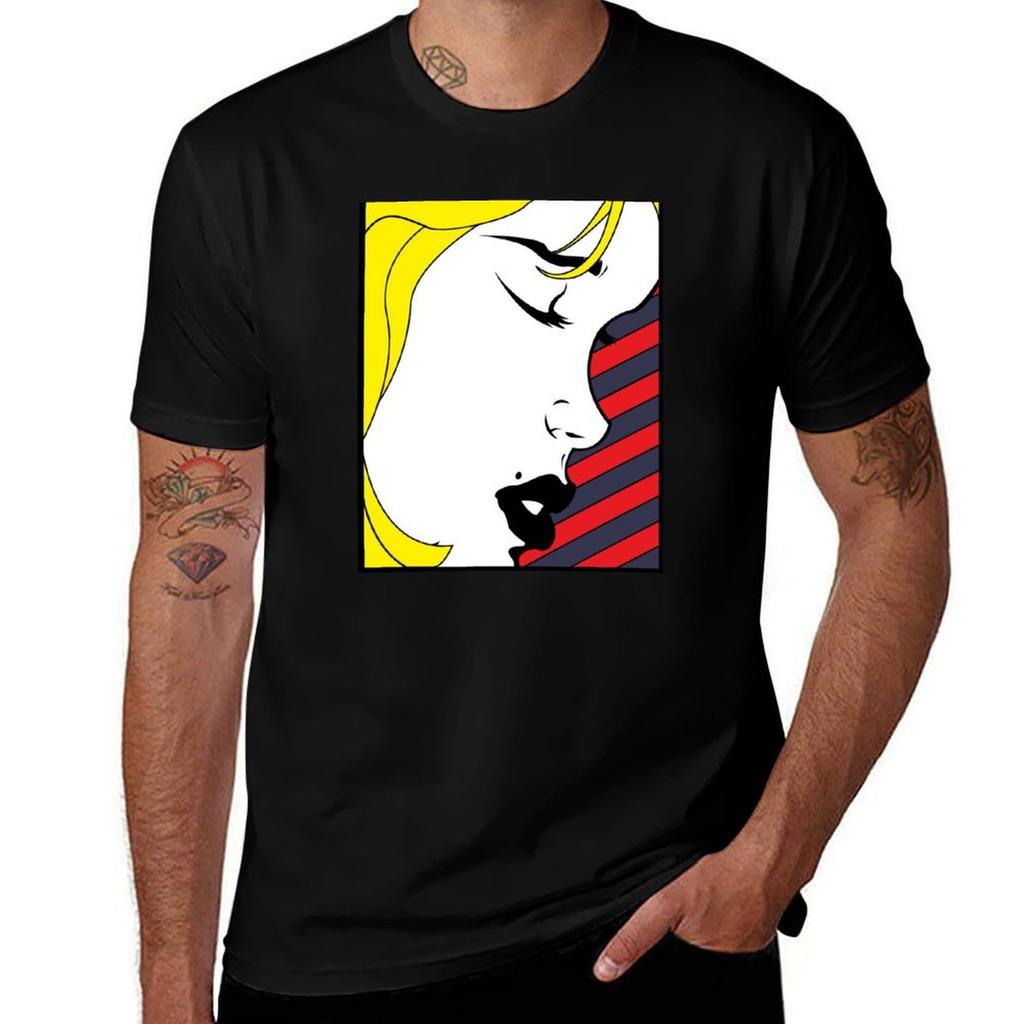 Pop Art Girl Tshirt Trendy Print Short Sleeve Tshirt