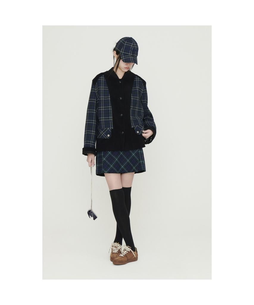 Lucky Chouette Corduroy Mix Neck Ribbed Check Jumper (Multi Color) Lfuas25250Xxx