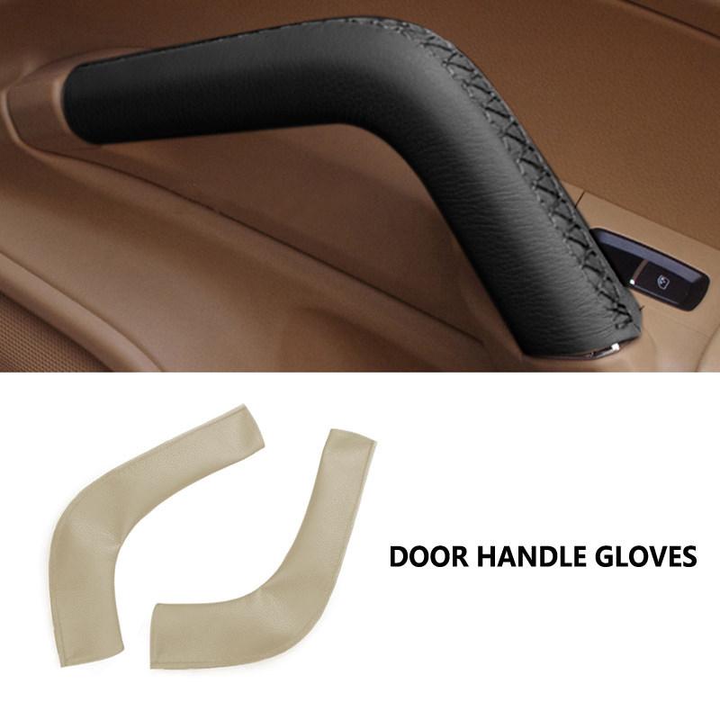 For Porsche Cayenne 2011 2012 2013 2014 2015 2016 Hand Stitched Car Door / Center Armrest Handle Microfiber Leather Cover Trim