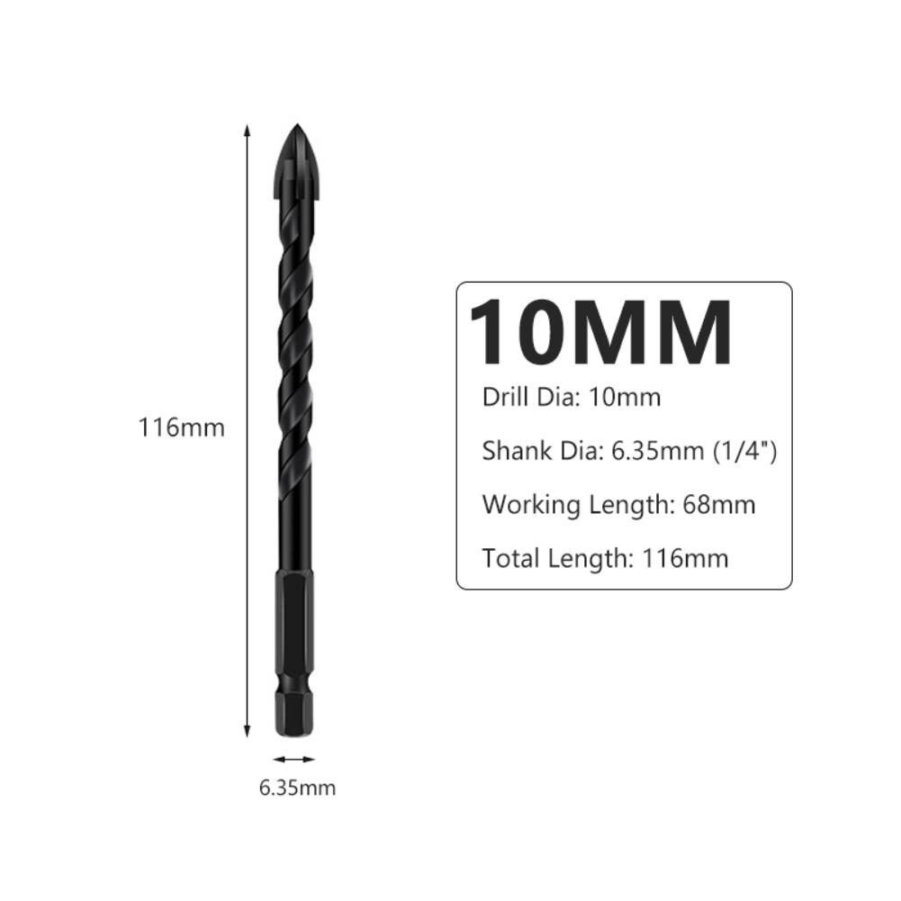 3mm/ 4mm/5mm/6mm/8mm/10mm/12mm Drill Bit Universal Drill Bit Drilling Tool Cemented Carbide Drill Bit Wall Hole Opening Power Tools Accessories