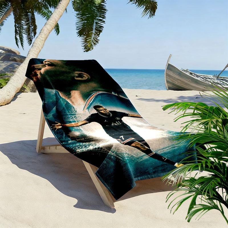 Kylian Mbappé Vibes Beach Towel, Large Soft Quick Dry Towel for Beach Camping Swimming