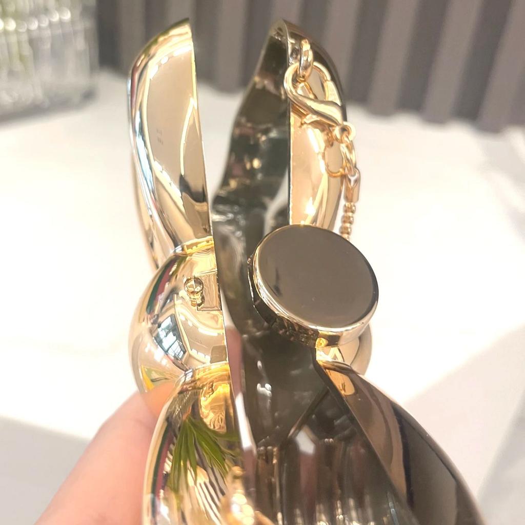 Золотая вечерняя сумочка Кошельки и сумочки класса люкс Дизайнерские сумки на плечо забавной формы Вечеринка Свадьба Круглый Акриловый Блестящий Клатч кошелек