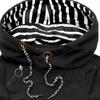 Women Fashion Solid Sweatshirt Pocket Stripe Turtleneck Hooded Long Sleeve Top