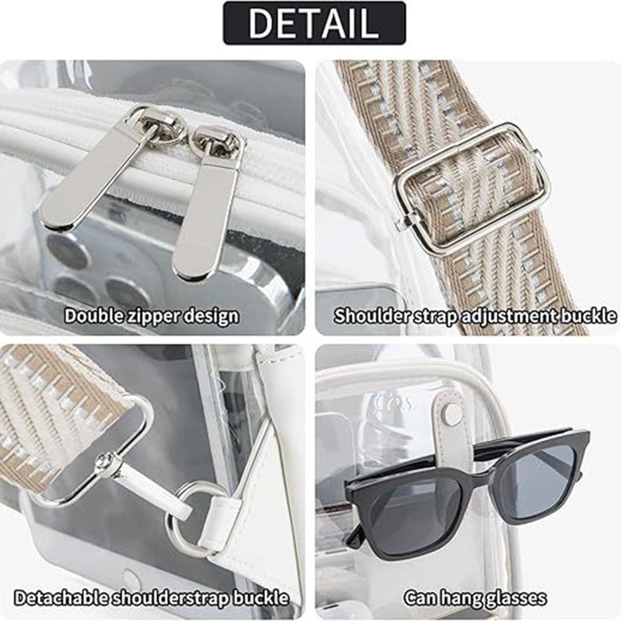 Transparent PVC Sling Bag, Trendy Jelly Crossbody Bag, Waterproof Chest Bag For Travel Beach Concert Event