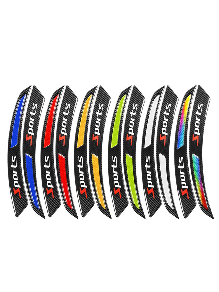 1 пара светоотражающих полосок для защиты от столкновений на арке колеса автомобиля, универсальная защитная накладка на крыло из углеродного волокна